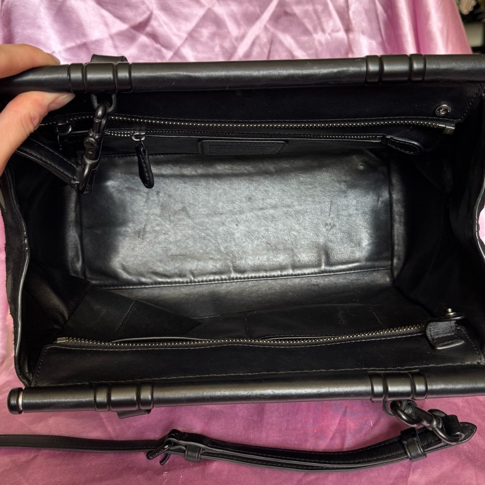 Coach Mixed Leather Drifter Tote Bag Black (38389) - Picture 6 of 16